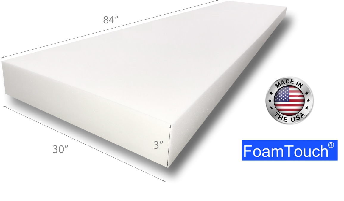 White FoamTouch high densiy 2x18x120 Upholstery Foam 
