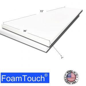 FoamTouch High Density Custom Cut Upholstery Foam Seat Cushion 3 inch Thick  by 24 inch Wide by 103 inch Long