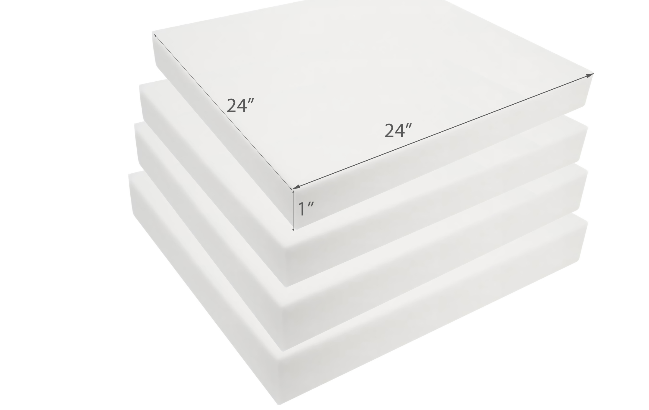 FoamTouch Upholstery Foam Cushion High Density 6'' Height x 24'' Width x  24'' Length 