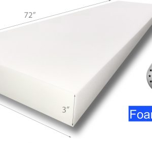 2 pcs. of 5" Height x 30.75" Width x 65.5" Length HDF Density 1.8 ILD