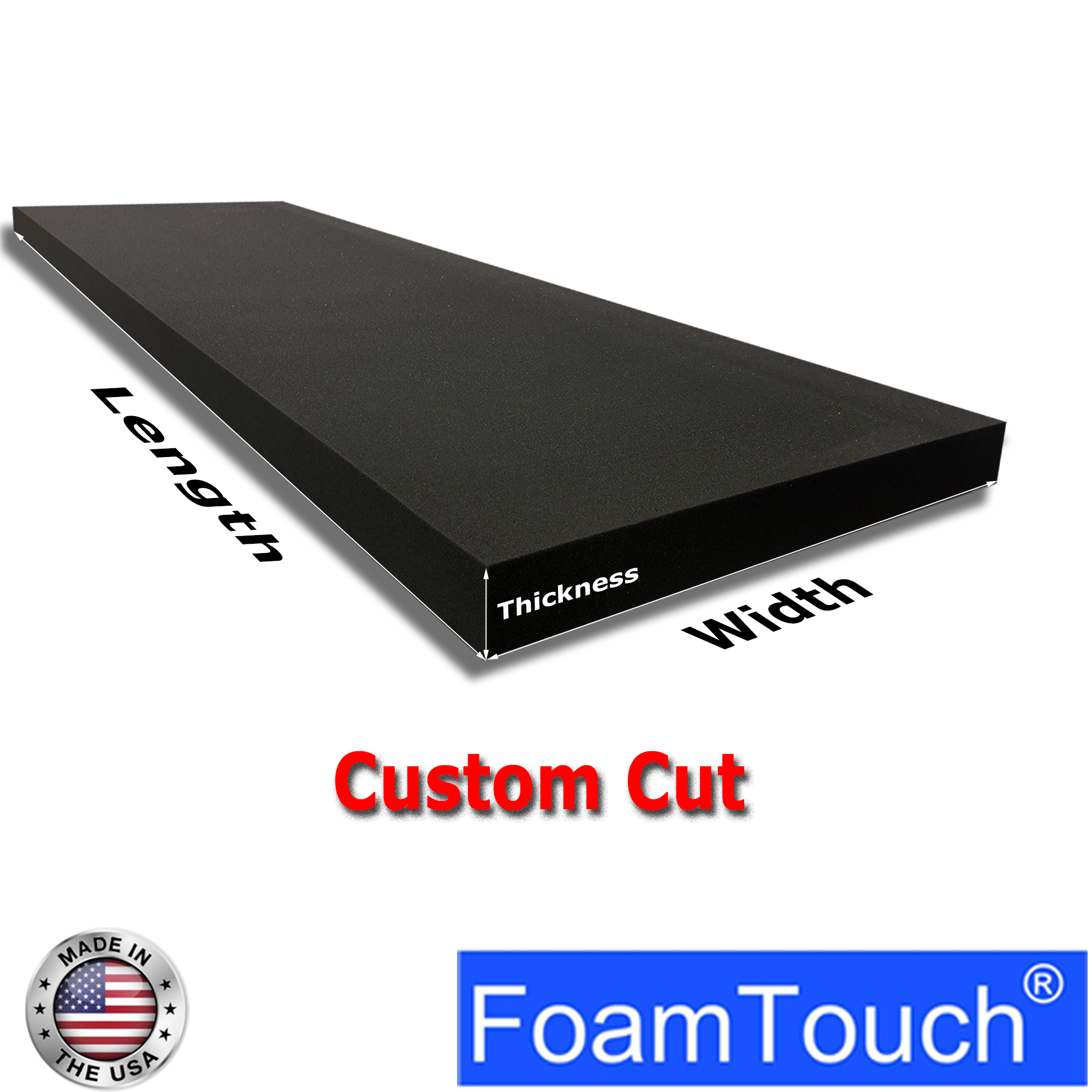Wholesale: FoamTouch Charcoal High Density @ (49 pieces of 1″x36″x96″ + one piece of 0.5”x20”x20″ sample)